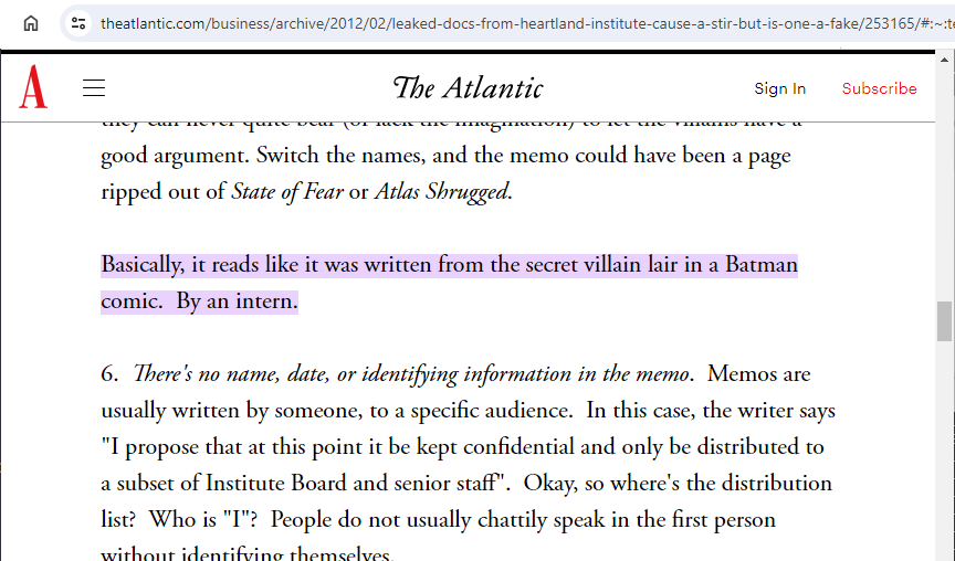 Basically, it reads like it was written from the secret villain lair in a Batman comic. By an intern.